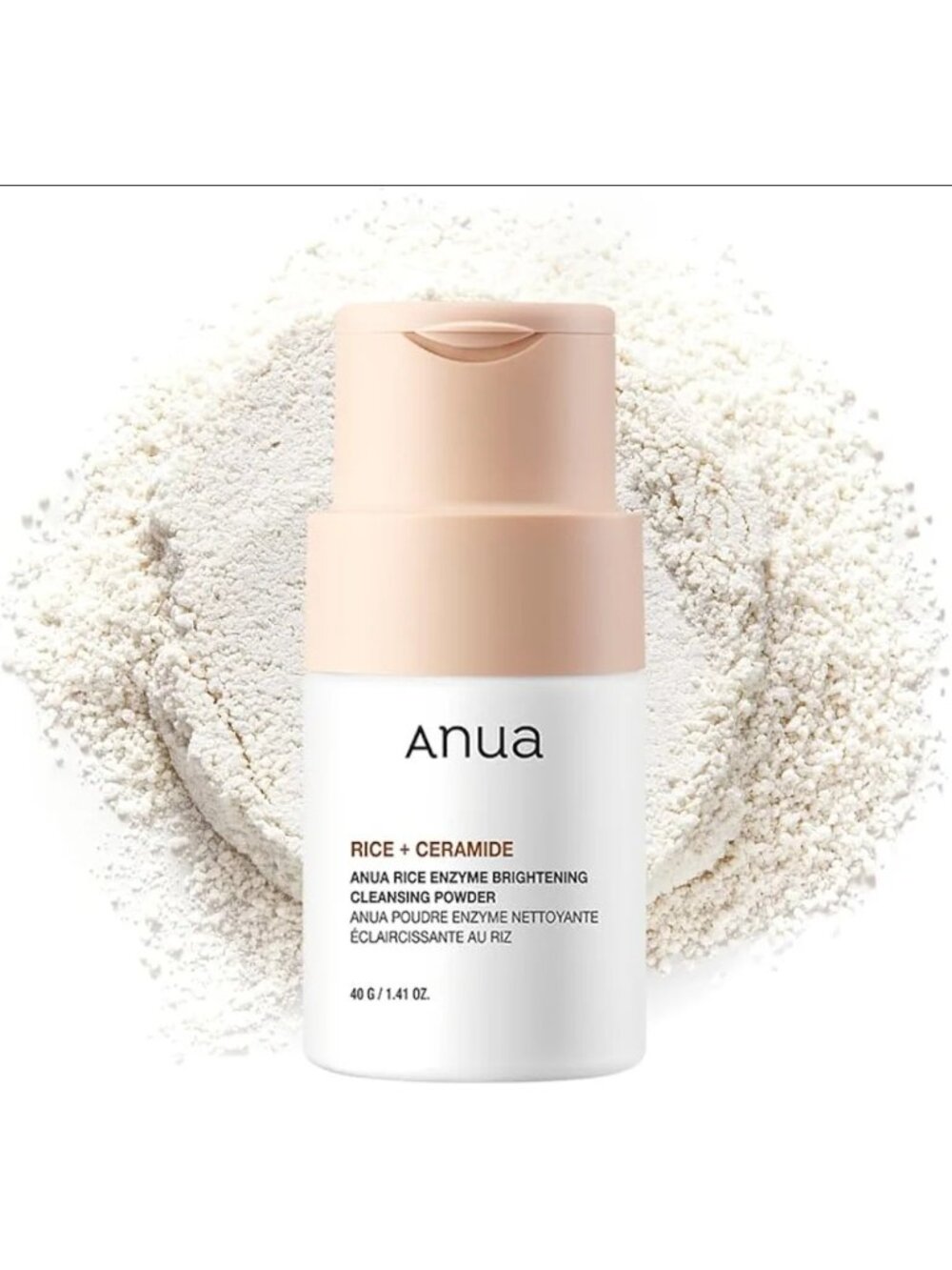 Korean Anua Rice Enzyme Brightening Cleansing Powder 1.41 Oz e 40g Exfoliant